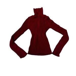 Y2K Energie Burgundy Ribbed Turtleneck‎ Sweater Long Sleeve